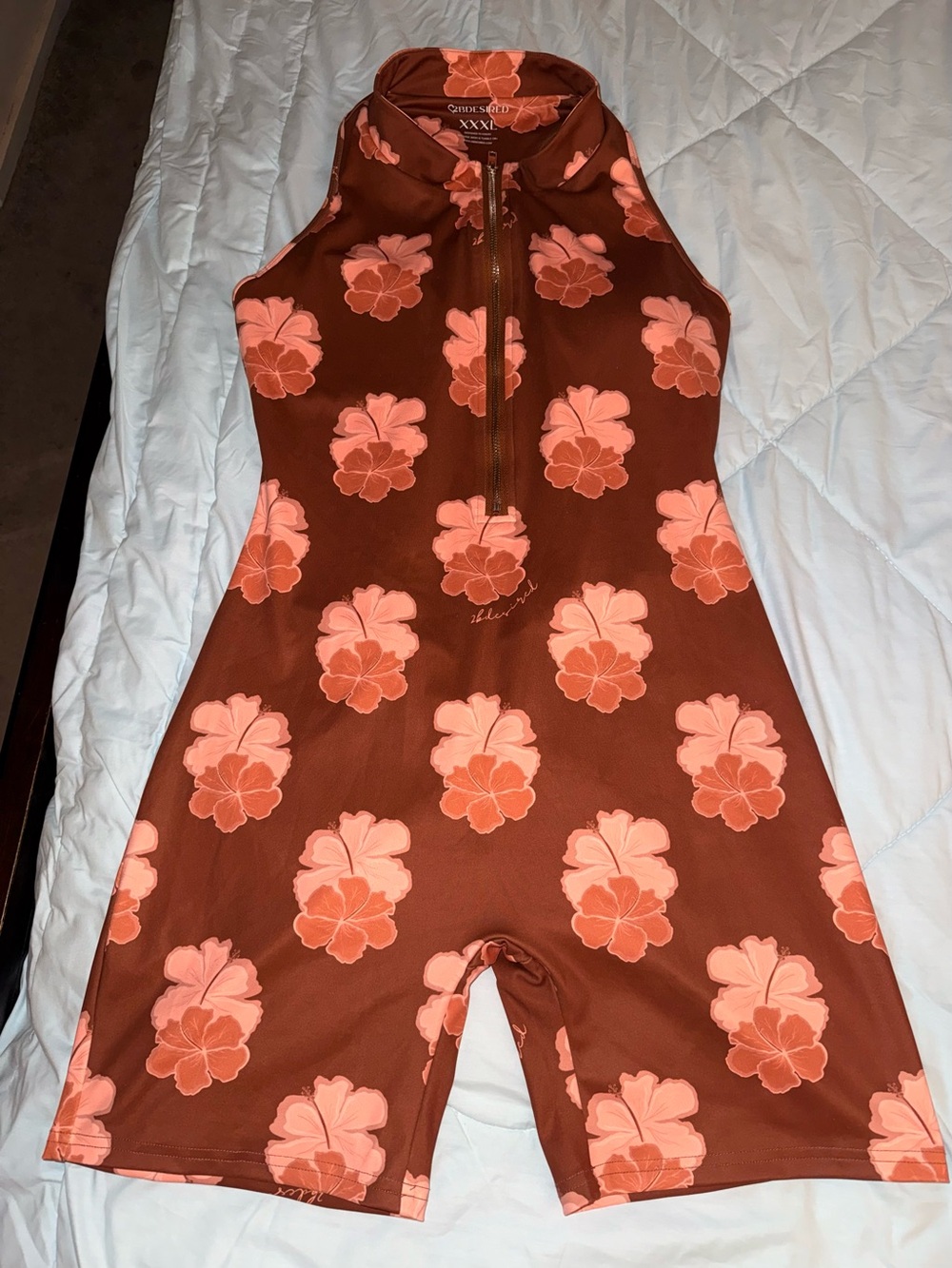 2BDESIRED Collection Cropped Floral Zip-Front Romper
